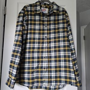 C&C California Men's Plaid Button Down Shirt - Black, White, Yellow